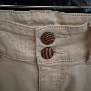 Beige jeans with Button Detail